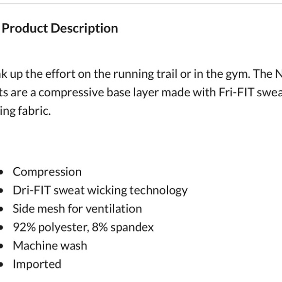 NWT Mens Nike Dri Fit Base layer gray & black tights - Picture 3 of 5